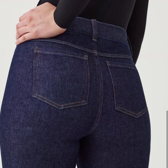 Spanx Kick Flare Crop Jeans Raw Indigo - Picture 11 of 11